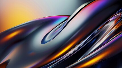 Smooth colorful wave lines on blue neon color light background