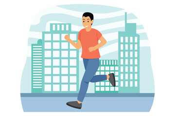 Healthy Activity Flat Illustration Design