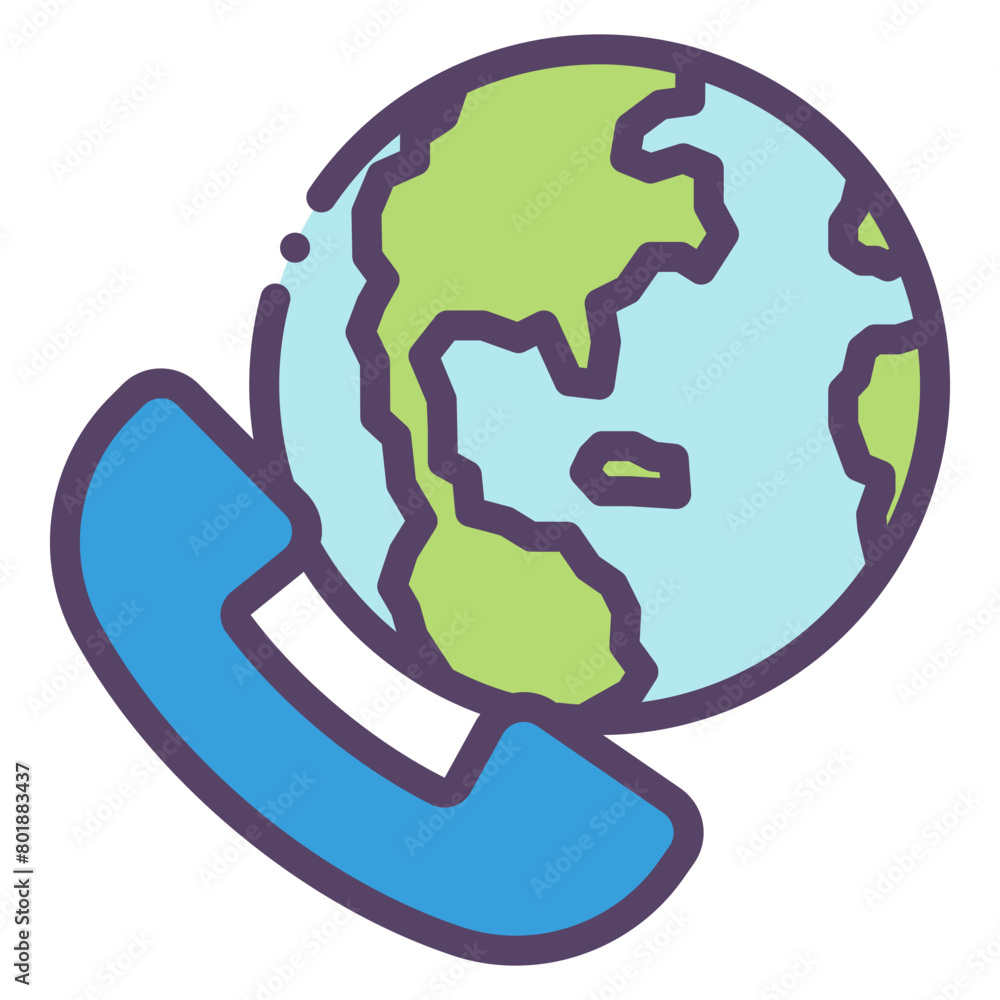 Poster global communication icon