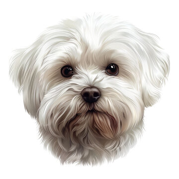 recommend clip art: Cute Maltese dog isolated on transparent background