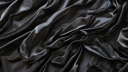 Obraz premium a black silk silk fabric with a black and white pattern.