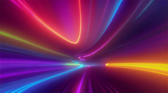 Vibrant Purple Wave: A mesmerizing abstract motion loop with bright blue hues and glowing lines, creating a futuristic energy backdrop