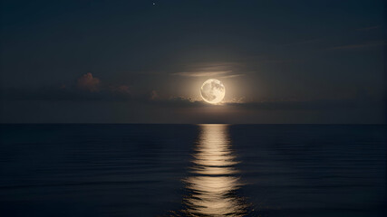 full moon over the sea