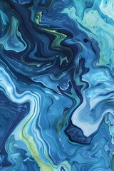 Obraz premium Swirling Marble Texture in Tranquil Blues and Greens for Elegant Brochures and Websites