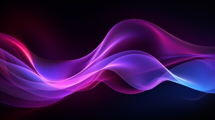 Dynamic purple and pink neon waves on a dark background, ideal for vibrant nightlife or music festival posters,