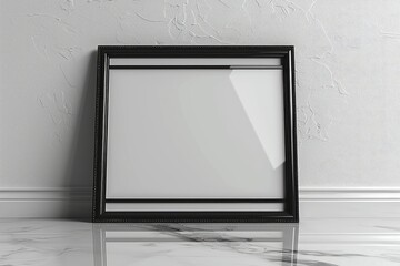 Minimalist Artwork Frame Leaning Against Wall in Indoor Setting