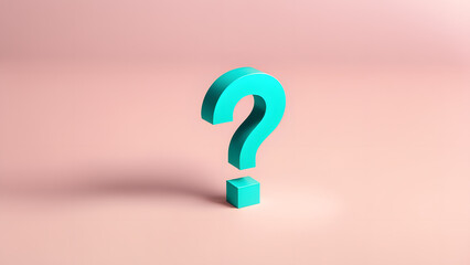 A green question mark is on a pink background