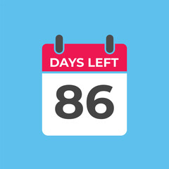 87 days to go countdown template. 87 day Countdown left days banner design. 87  Days left countdown timer