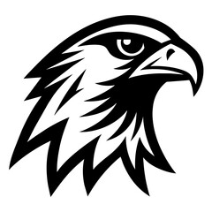 Hawk head silhouette vector icon 