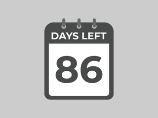 87 days to go countdown template. 87 day Countdown left days banner design. 87  Days left countdown timer
