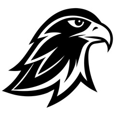 Hawk head silhouette vector icon 