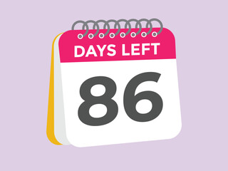 87 days to go countdown template. 87 day Countdown left days banner design. 87  Days left countdown timer