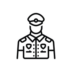 Black line icon for police