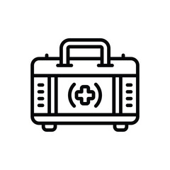 Black line icon for aid