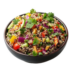 Vegan quinoa salad isolated on transparent background