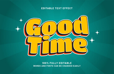 Fototapeta premium good time editable text effect in simple text style