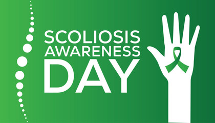 Fototapeta premium Scoliosis Awareness Day every year in June. Template for background, banner, card, poster with text inscription.