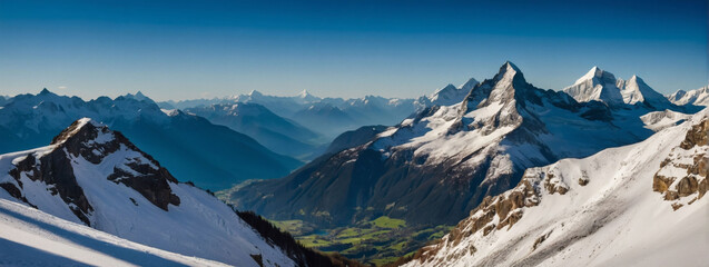 Picturesque Swiss Mountain Range.