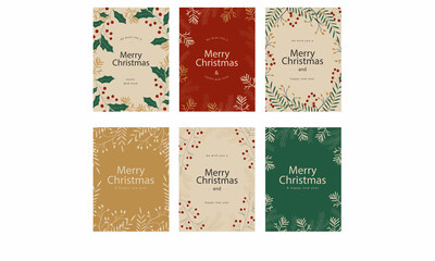 Set-christmas-cards-vector