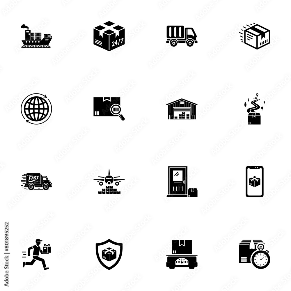 Poster shipping delivery icon - expand to any size - change to any colour. perfect flat vector contains suc