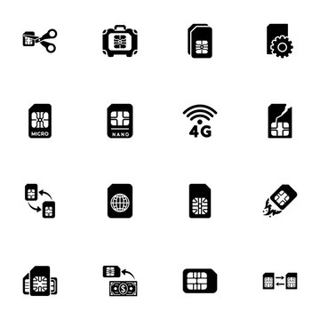 Sim Cards icon - Expand to any size - Change to any colour. Perfect Flat Vector Contains such Icons as mobile, phone, technology, wave, telecommunications, telephone, fire, communication, cellphone.