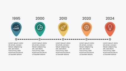 Business infographic template with icon and timeline process