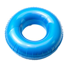 Blue inflatable ring or swimming ring isolated on transparent background.