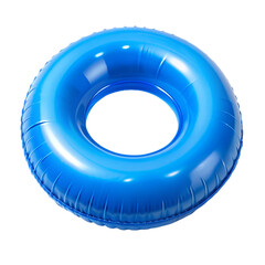 Blue inflatable ring or swimming ring isolated on transparent background.