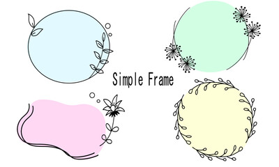 シンプルなパステルカラーの植物フレーム