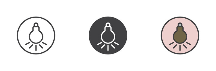 Lamp, white balance mode different style icon set