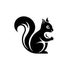 
Squirrel silhouette. Squirrel Logo design concept is isolated on  white background. Squirrel logotype Vector Illustration