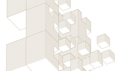 abstract modular architecture 3d rendering	
