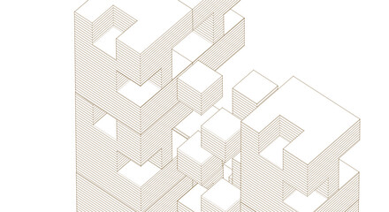 abstract modular architecture 3d rendering	
