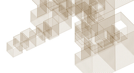 abstract modular architecture 3d rendering	
