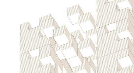 abstract modular architecture 3d rendering	
