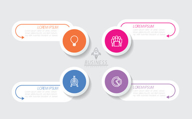 Vector infographic business presentation template with circular interconnection with 4 options.