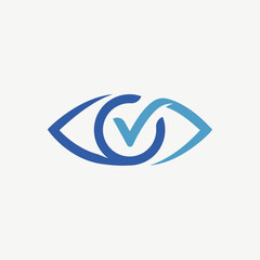 Modern Letter VC with Eye Logo Design