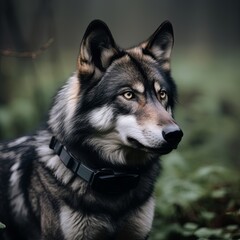 Fototapeta premium Wolves fitted with biometric collars that provide data on their physical health and activity levels.