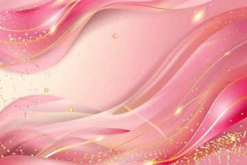 Pink abstract background with luxury golden elements