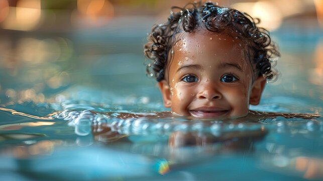 Little Timmy was having the time of his life. He was swimming in the pool with his new goggles and having a blast.