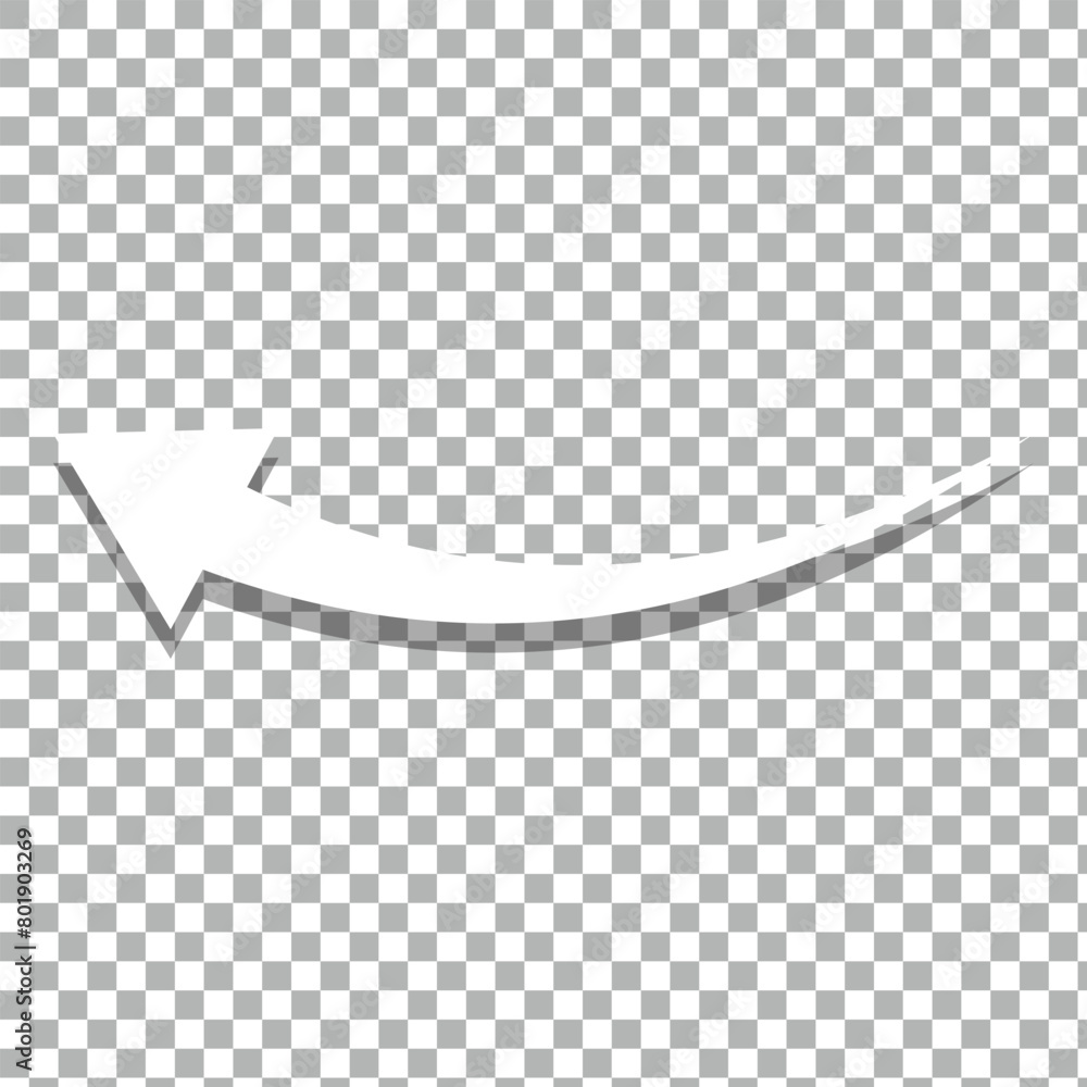 Poster white arrow icon on transparent background. flat style. white arrow icon for your web site design, l