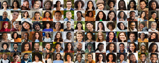 This image showcases a portrait collage of diverse individuals, highlighting the beauty and...