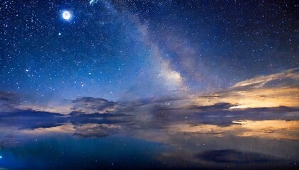 sky with stars, "Celestial Harmony: A Serene Night Sky"