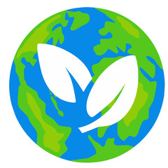 Illustration of Earth's Natural Ecosystem With Leaves