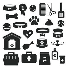 Set vector icons for dogs. Dog icons 
