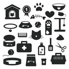 Set vector icons for cats. Cat icons