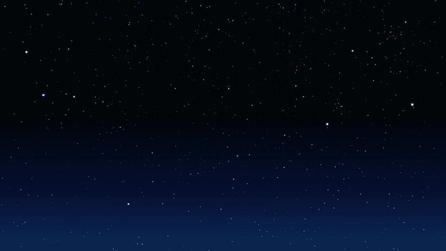 輝く星空に流れ星が流れる、幻想的で夢のような宇宙の世界、ループ動画