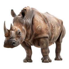 Obraz premium Photo of black rhinoceros isolated on transparent background