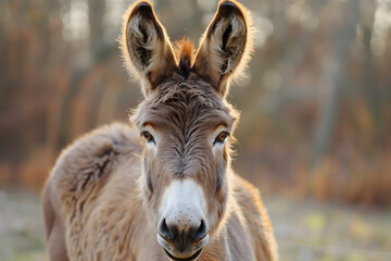 Obraz premium A portrait-like illustration of a cute donkey