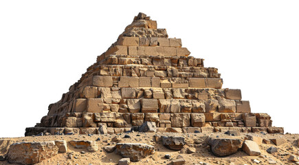 Stone pyramid isolated, cut out - stock png.
